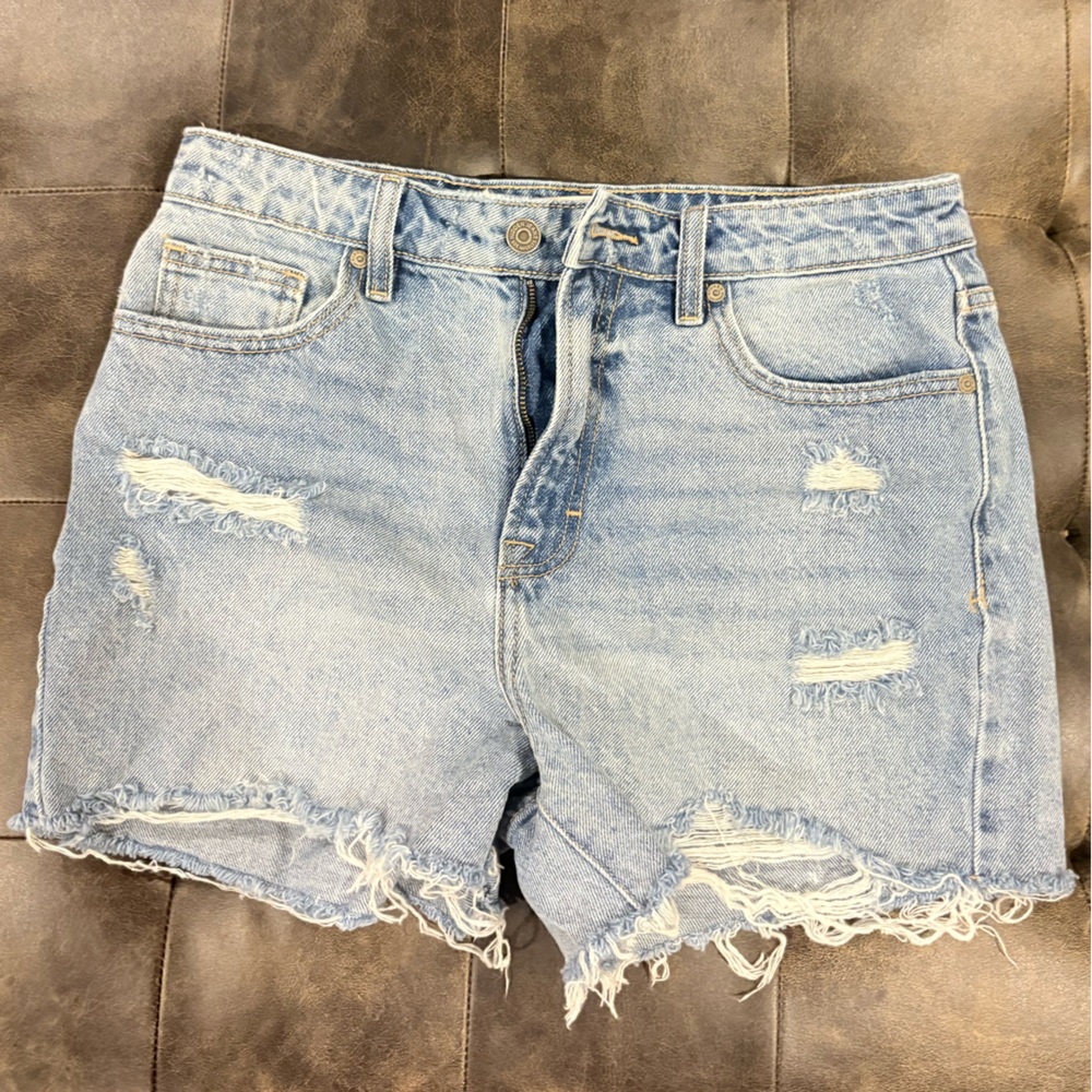 HIDDEN Light Blue Distressed Denim Shorts